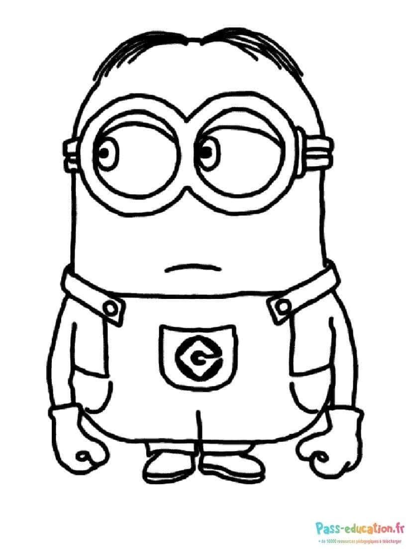 Coloriage Minion mignon à imprimer et colorier