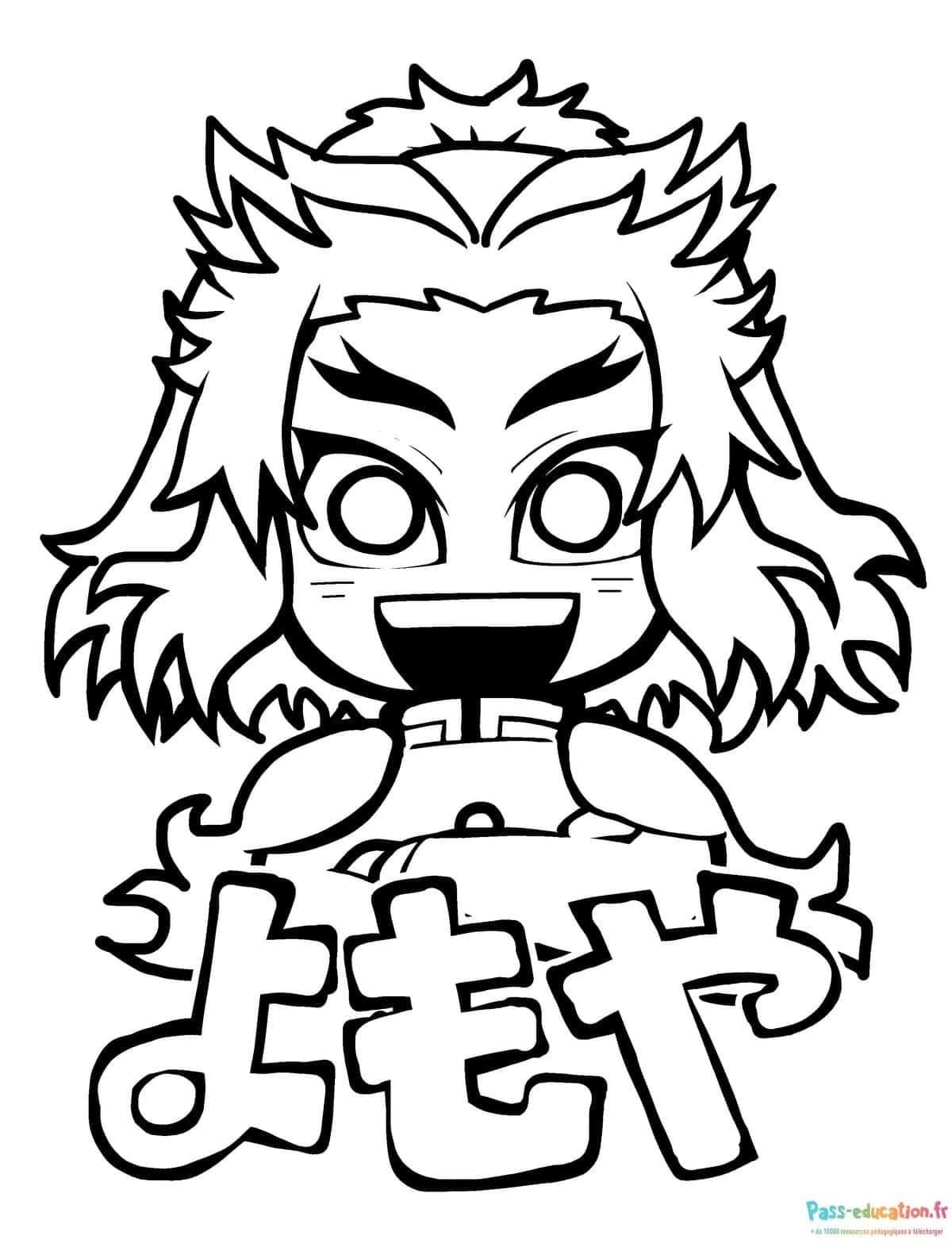 Coloriage Héros anime souriant à imprimer et colorier