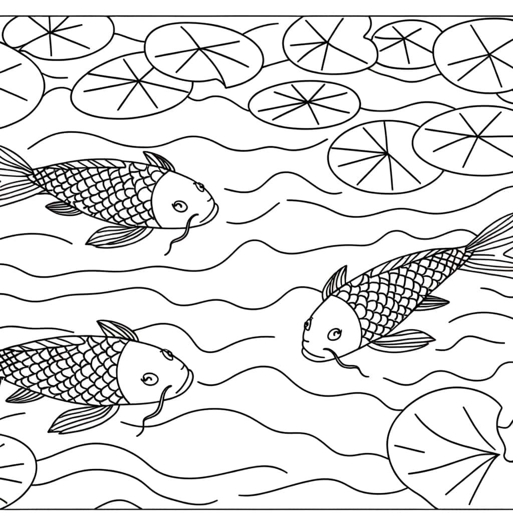Coloriage Carpe dans l'eau à imprimer et colorier