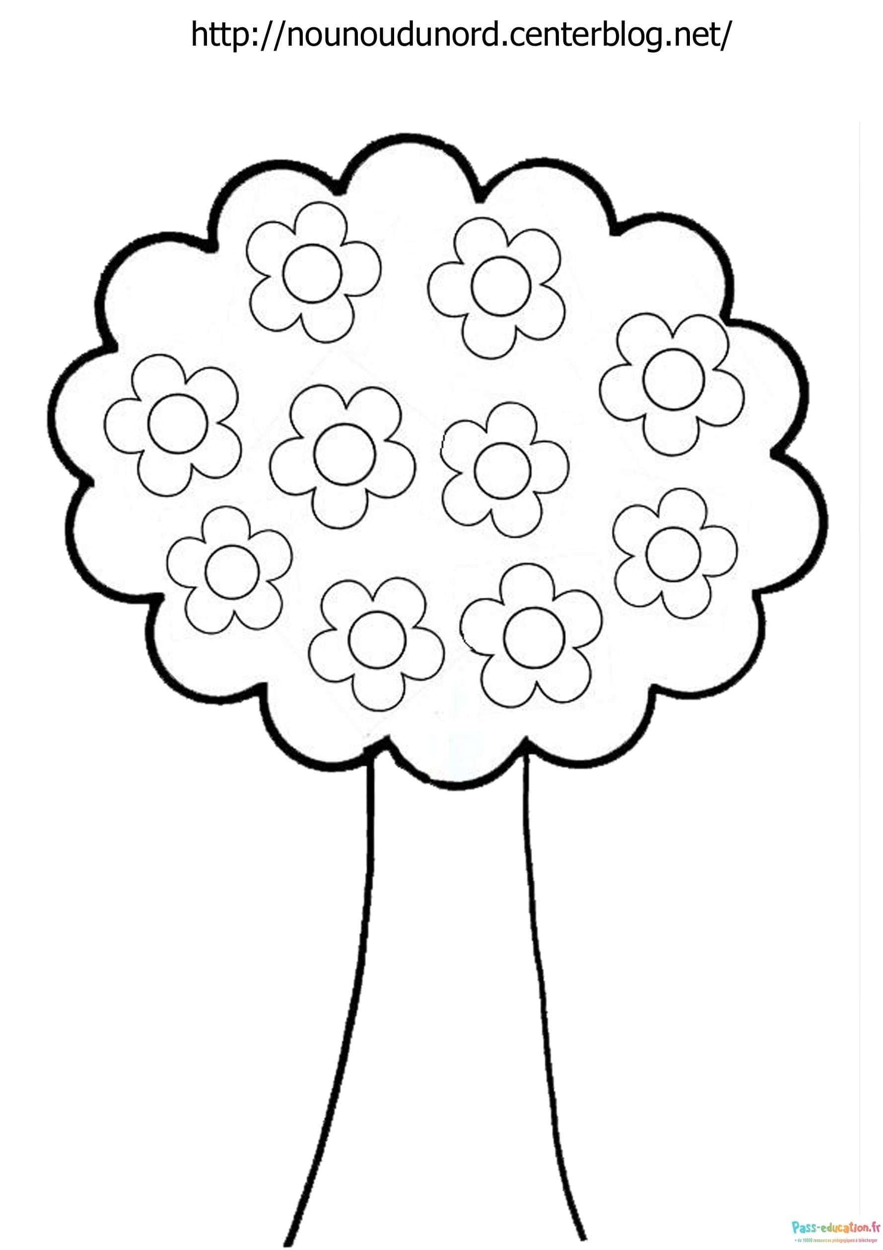 Coloriage Arbre fleuri à imprimer et colorier
