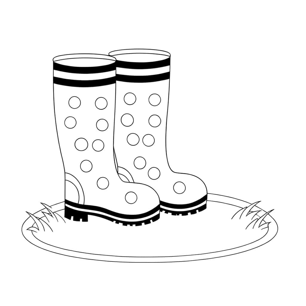 Coloriage Botte de pluie à imprimer et colorier