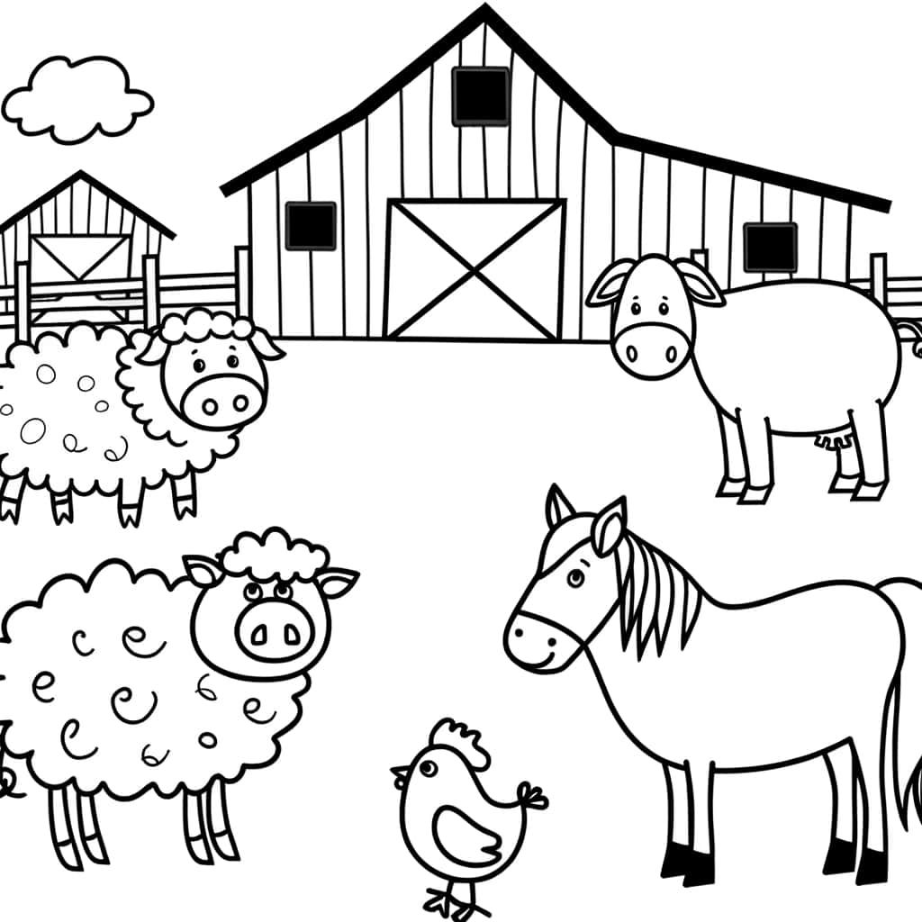Coloriage Animaux de ferme à imprimer et colorier