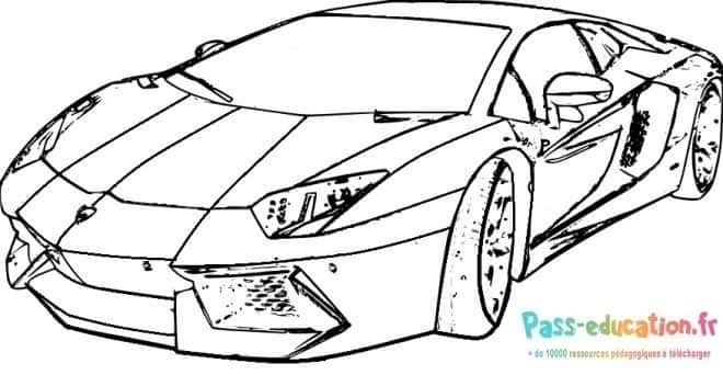 Coloriage Voiture de sport à imprimer et colorier
