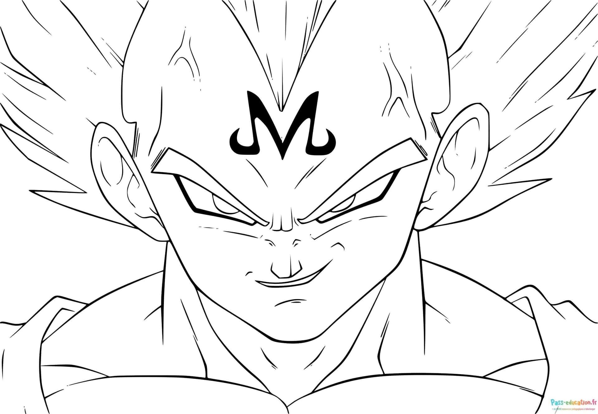 Coloriage Vegeta Super Saiyan à imprimer et colorier