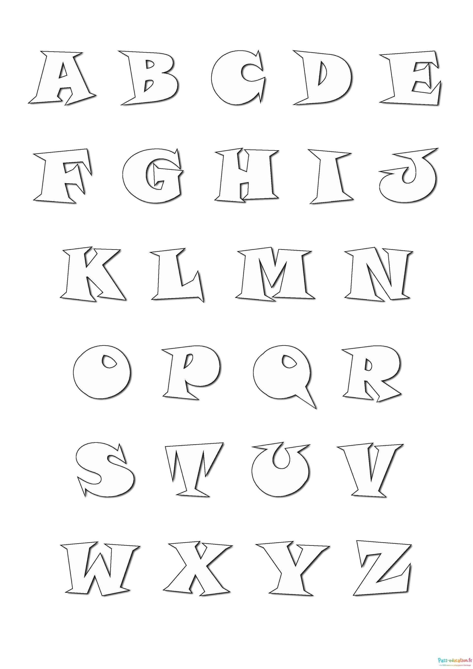 Coloriage Alphabet 3D à imprimer et colorier
