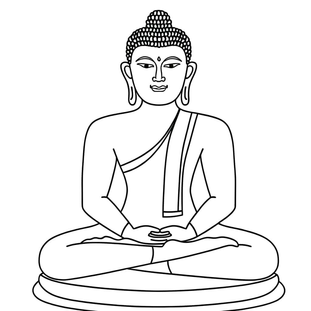 Coloriage Méditation de Bouddha à imprimer et colorier
