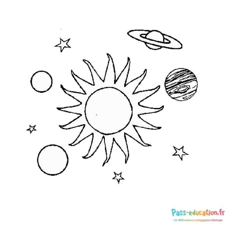 Coloriage Système solaire à imprimer et colorier