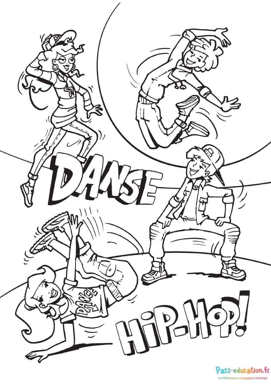 Coloriage Danse Hip-Hop à imprimer et colorier