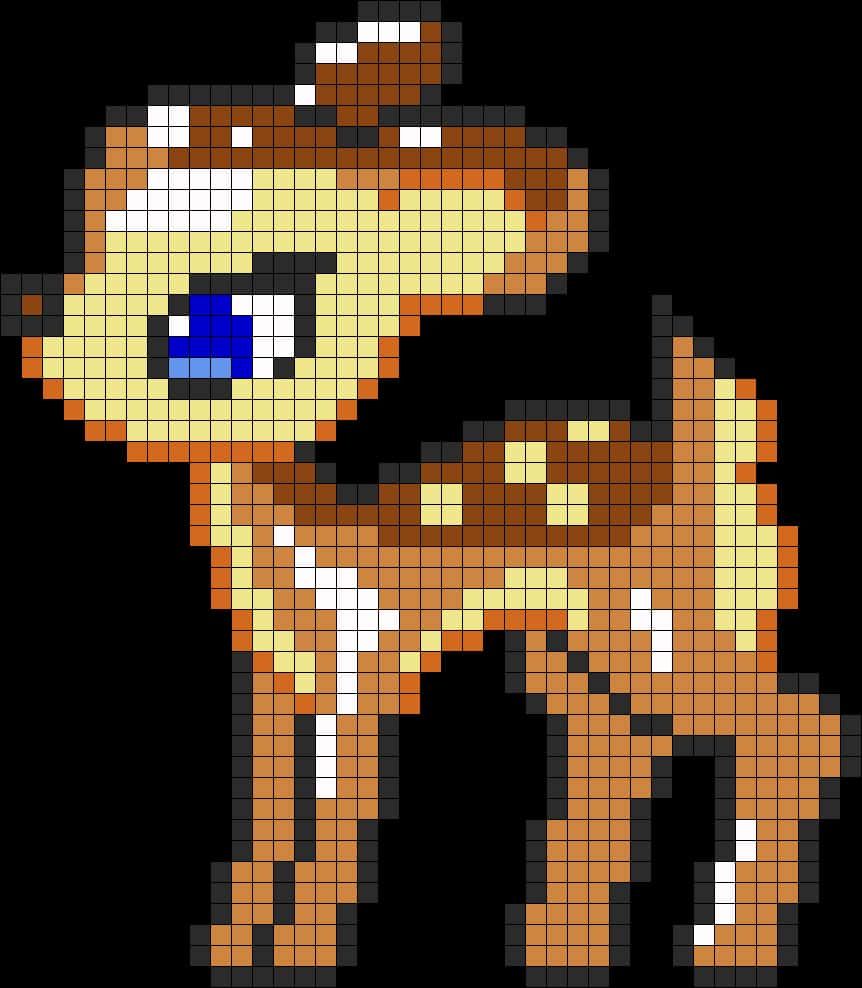 Coloriage Faon pixelisé à imprimer et colorier