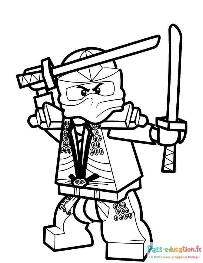 Coloriage Ninja guerrier à imprimer et colorier