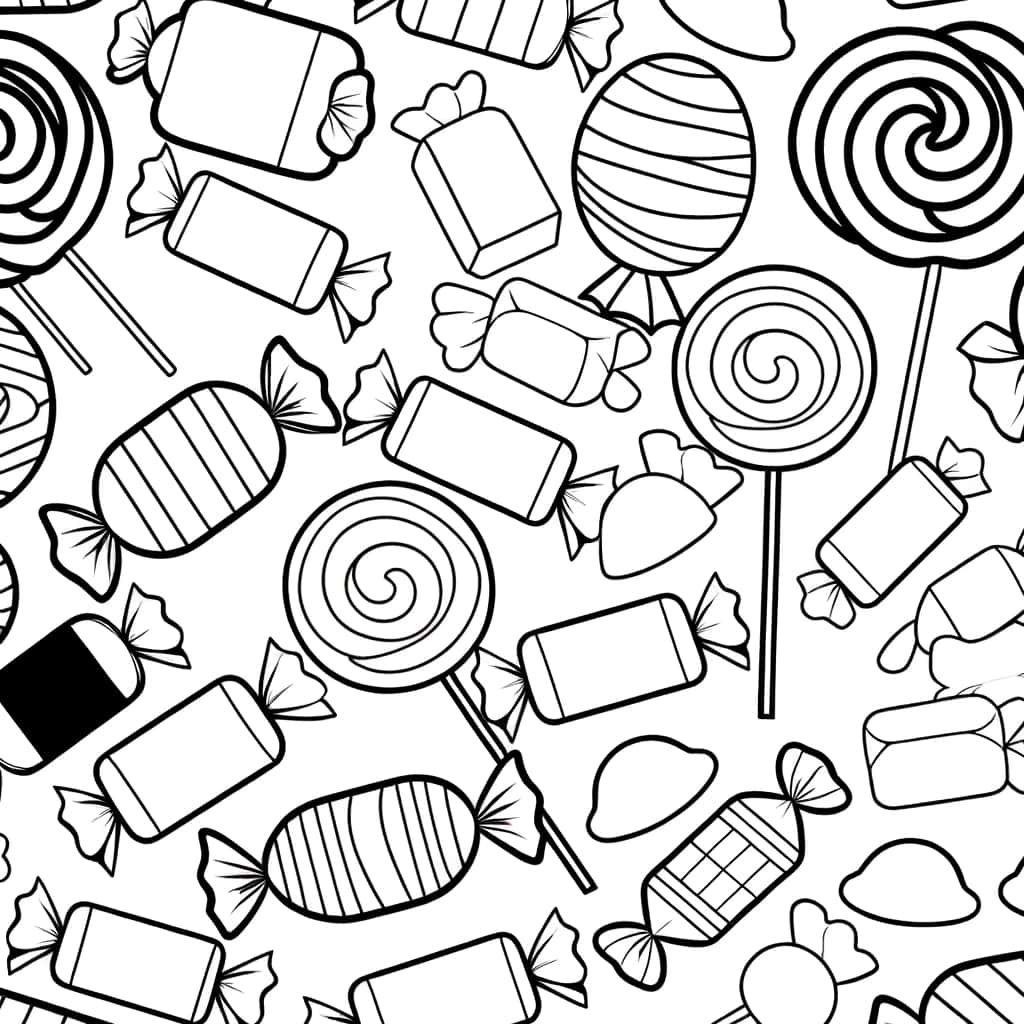 Coloriage Bonbons à imprimer et colorier