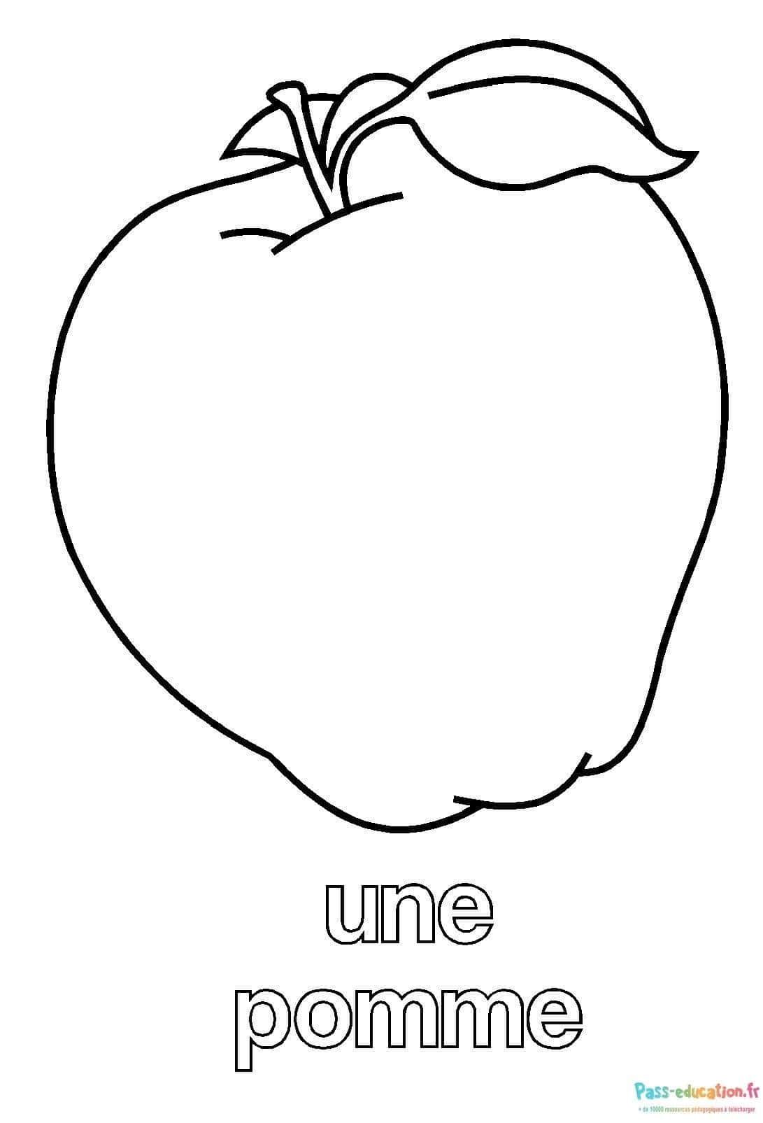 Coloriage Pomme à colorier à imprimer et colorier