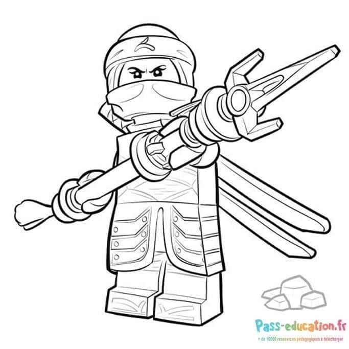 Coloriage Ninja armé à imprimer et colorier