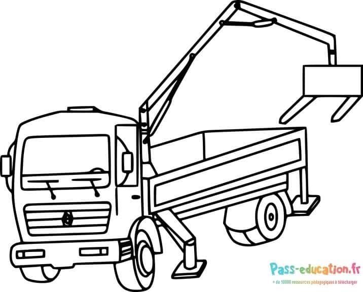 Coloriage Camion poubelle à imprimer et colorier
