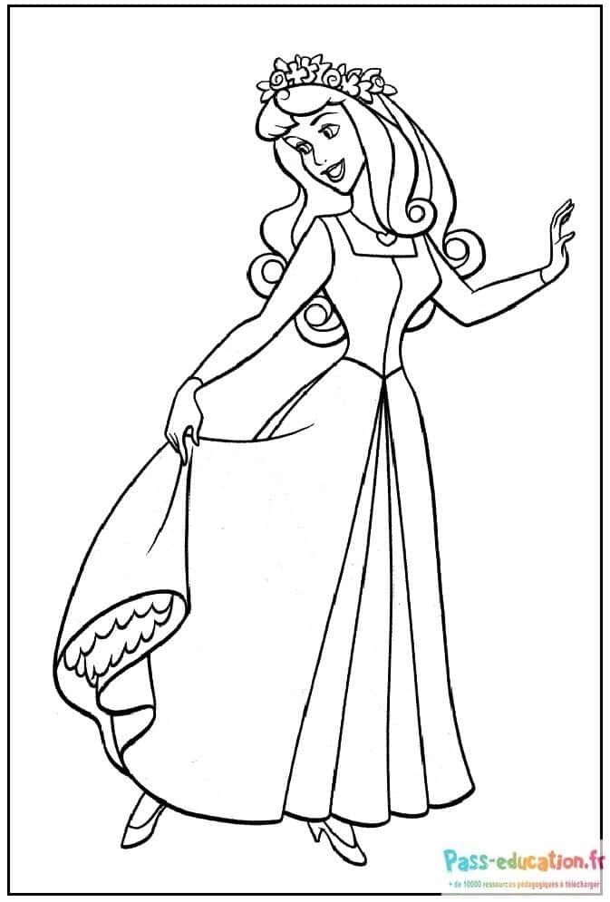 Coloriage Princesse élégante à imprimer et colorier