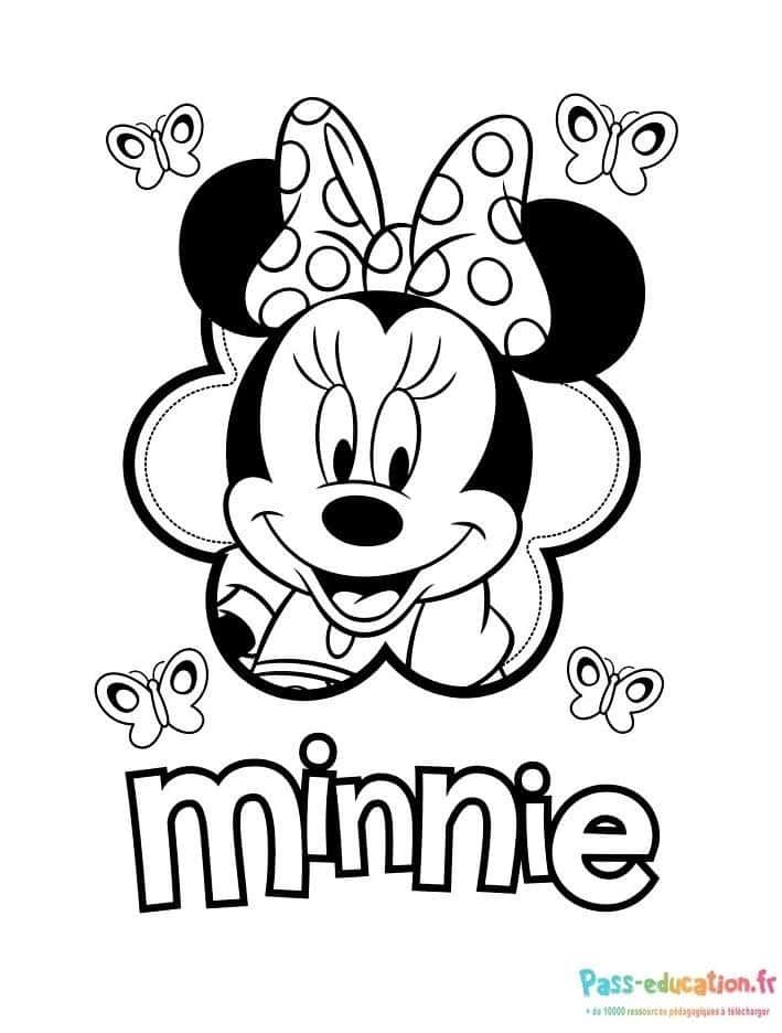 Coloriage Minnie souriante à imprimer et colorier