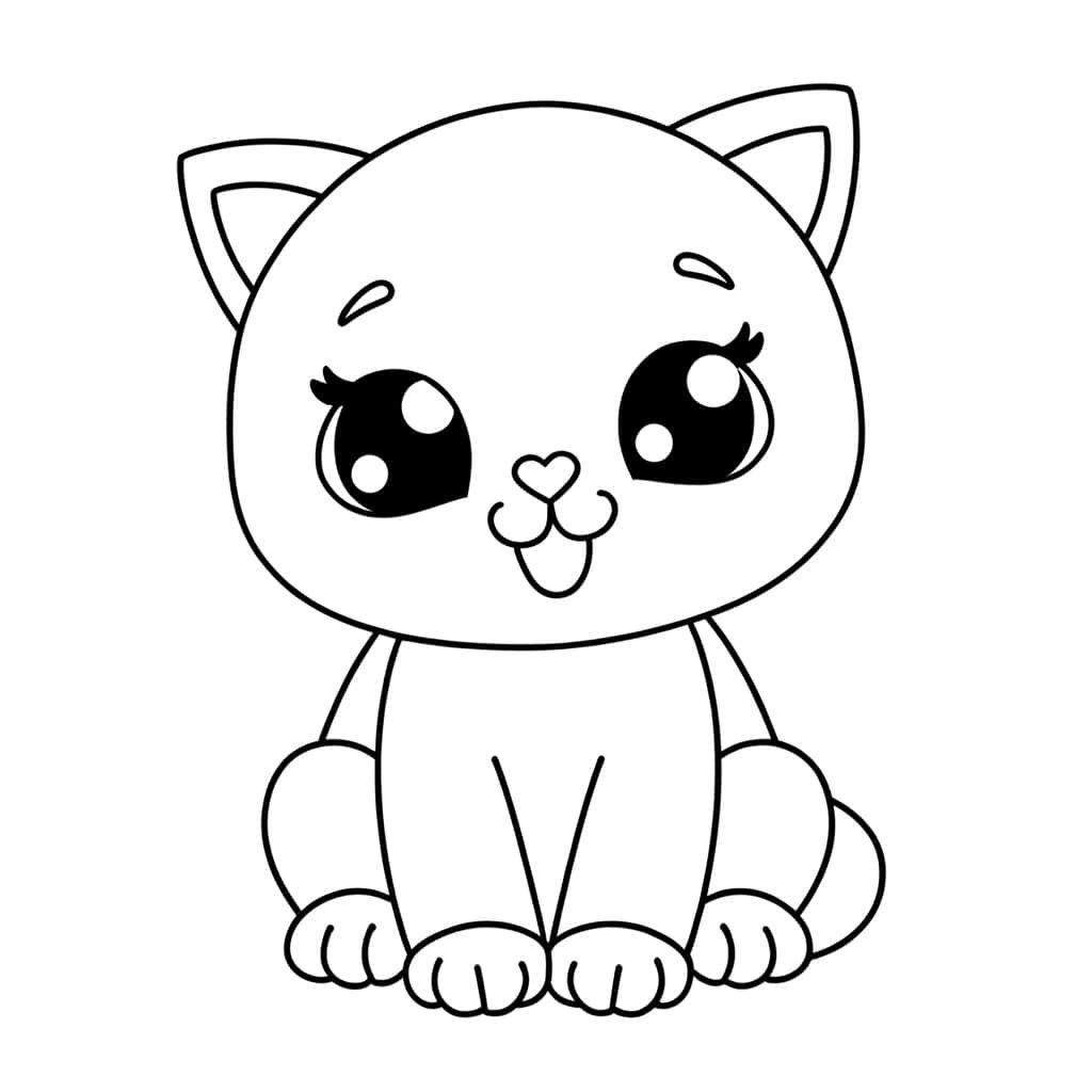 Coloriage Bébé Chat à imprimer et colorier