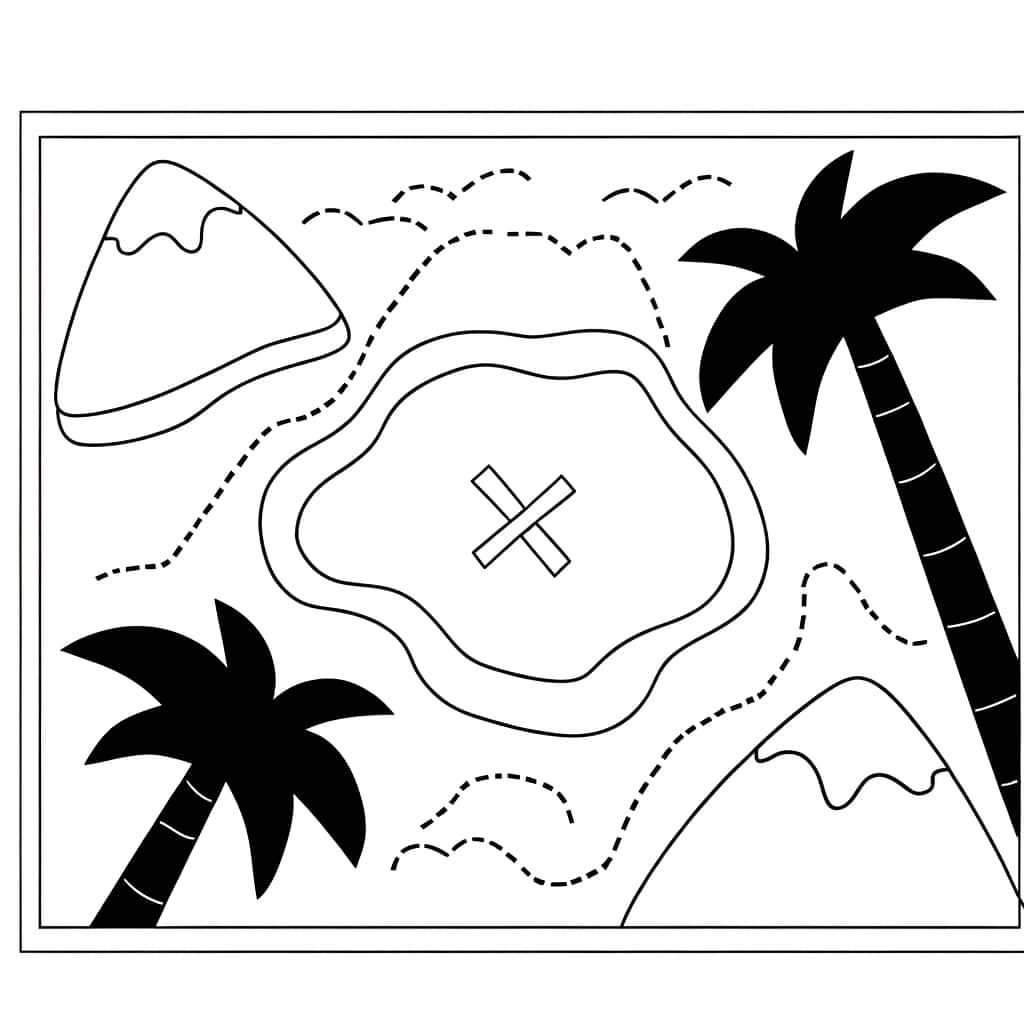 Coloriage Carte au trésor à imprimer et colorier