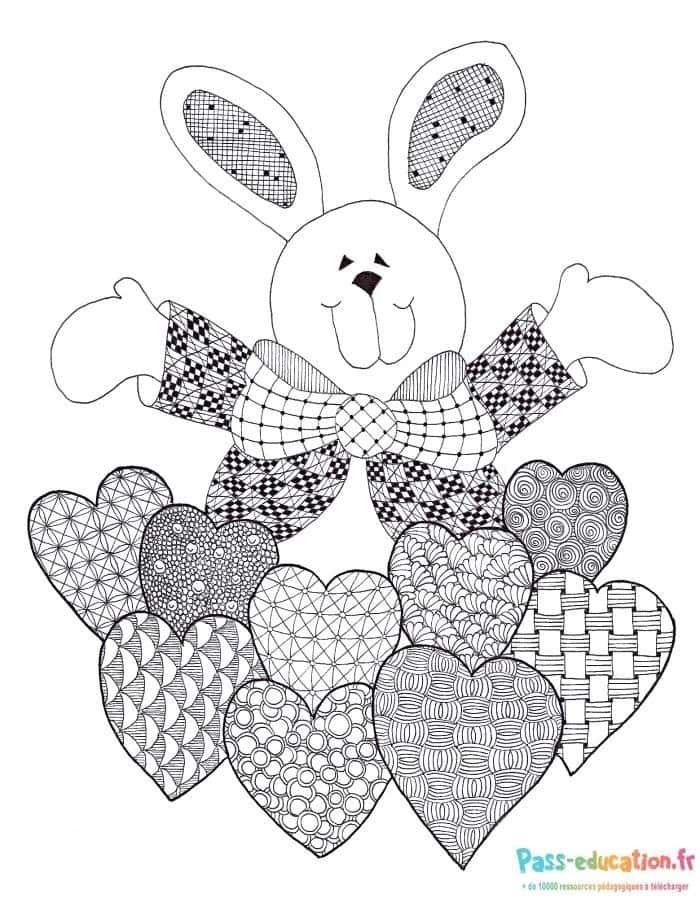 Coloriage Lapin joyeux à imprimer et colorier