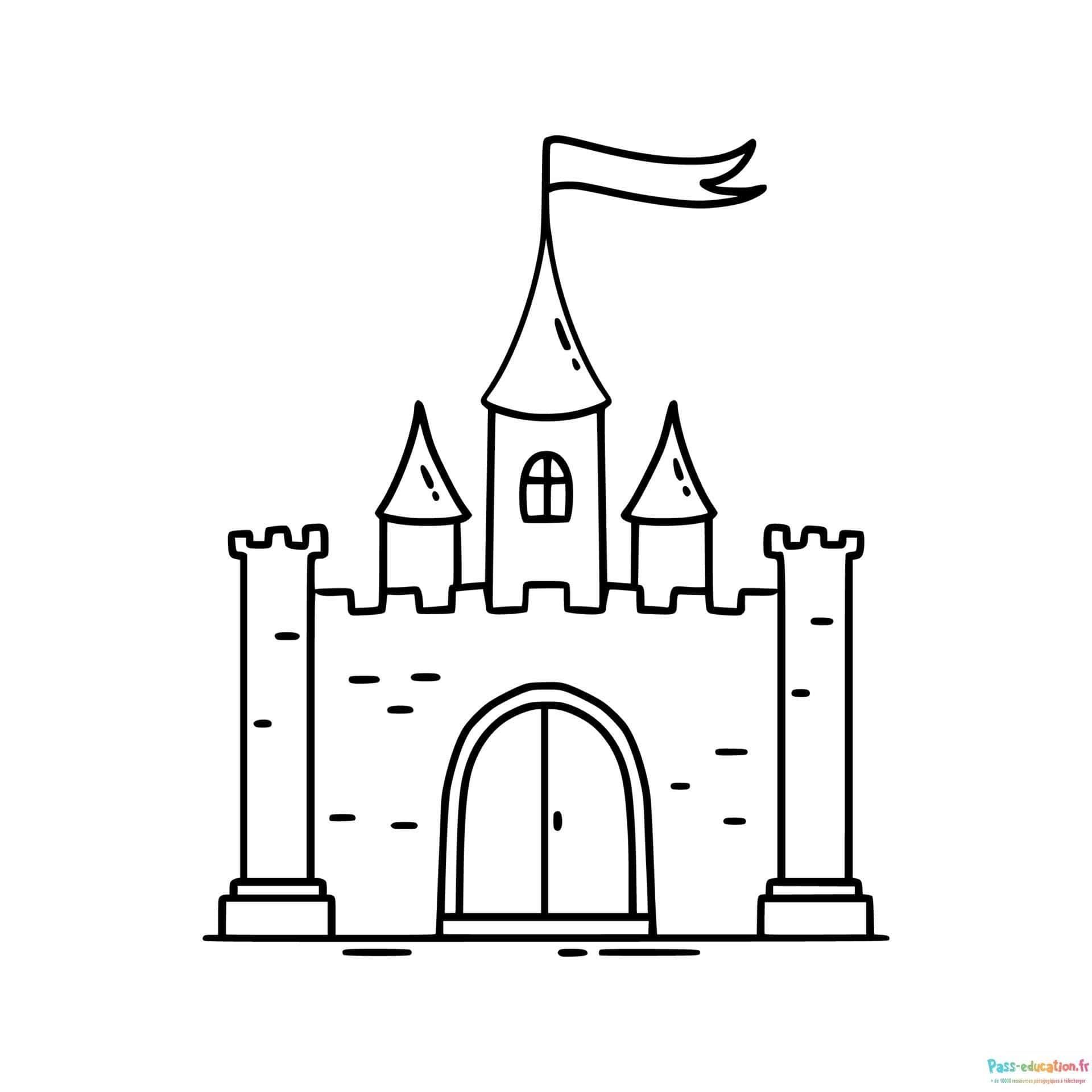 Coloriage Château de princesse à imprimer et colorier