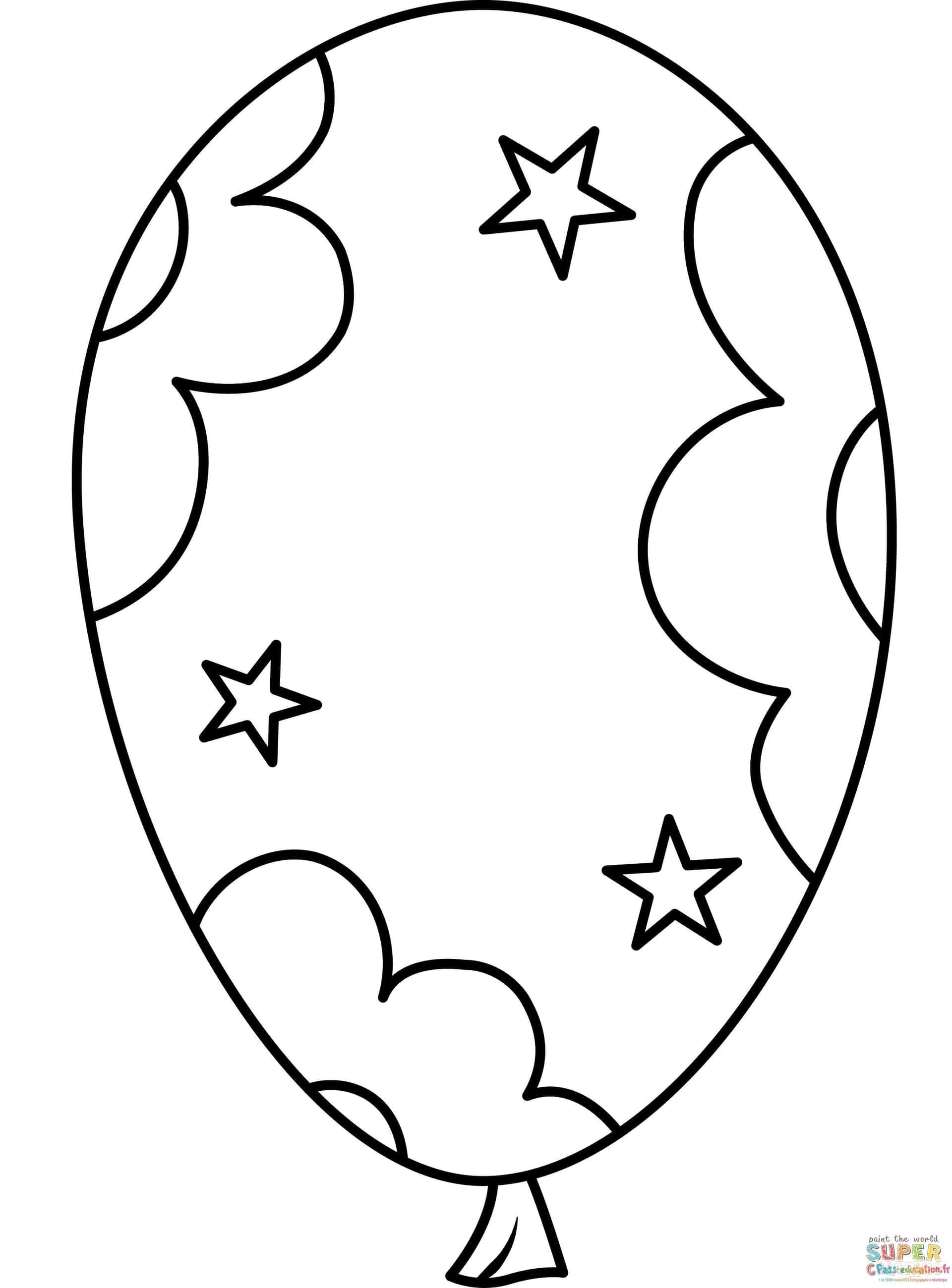 Coloriage Ballon étoilé à imprimer et colorier