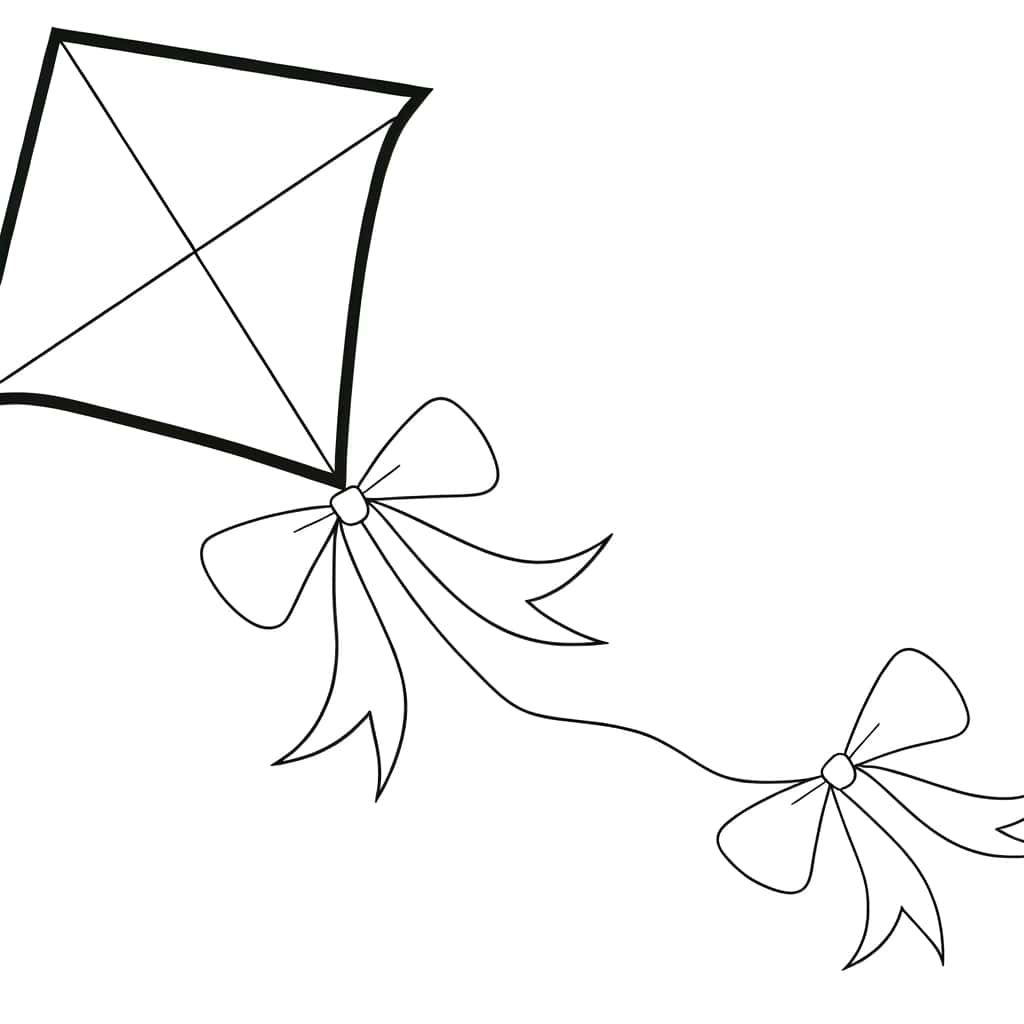 Coloriage Cerf-volant décoré à imprimer et colorier