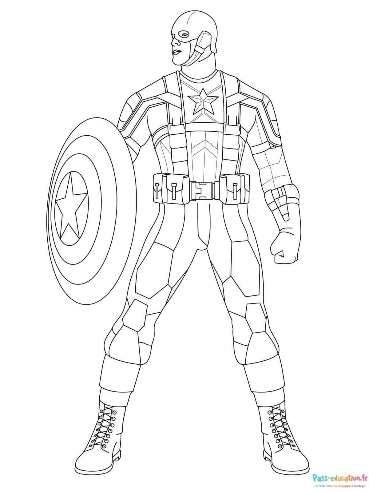 Coloriage Super-héros bouclier à imprimer et colorier