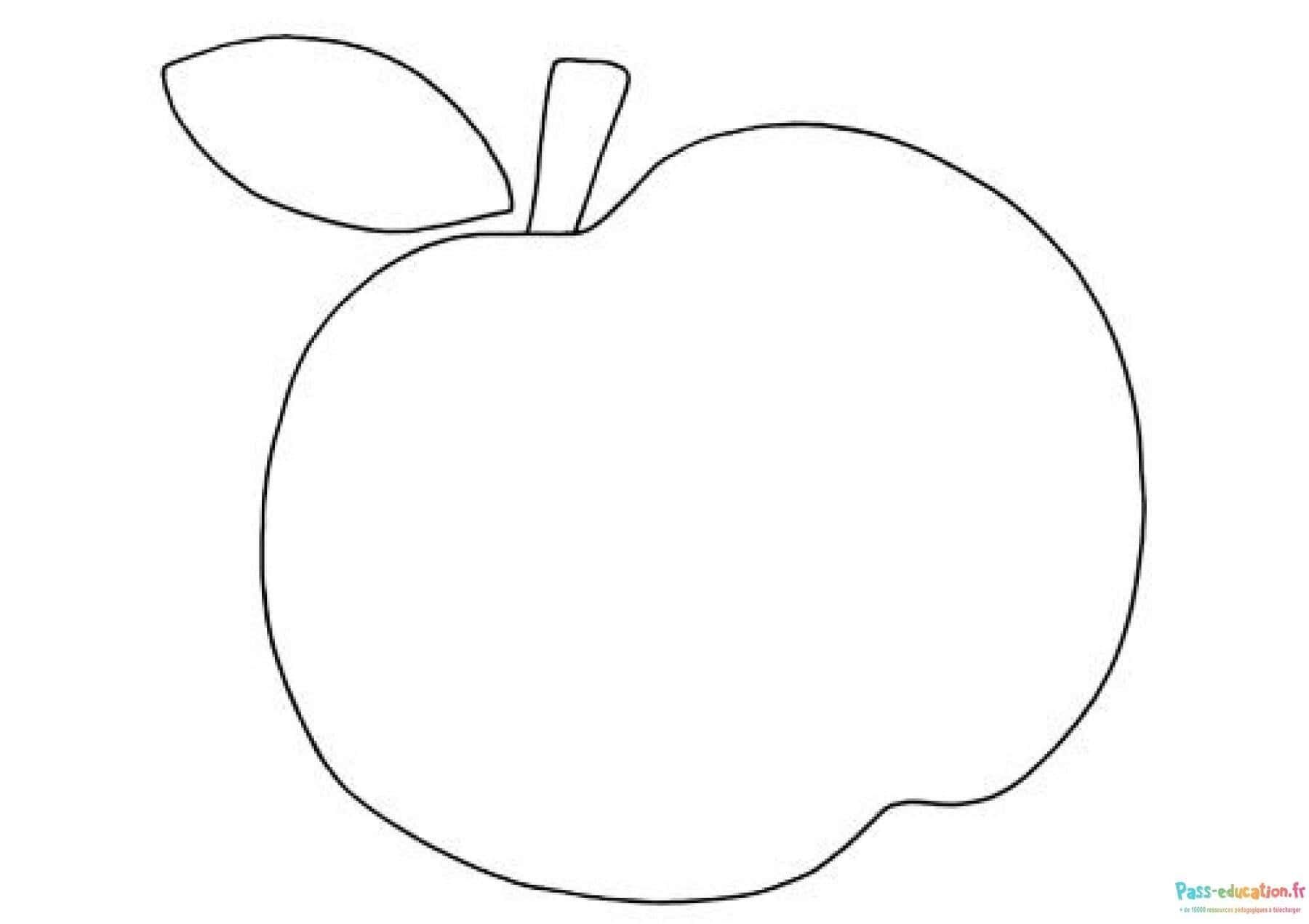 Coloriage Pomme simple à imprimer et colorier