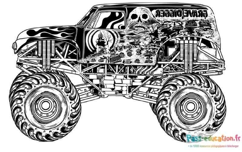 Coloriage Monster Truck infernal à imprimer et colorier
