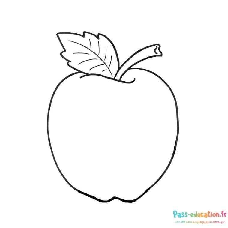 Coloriage Dessin pomme à imprimer et colorier