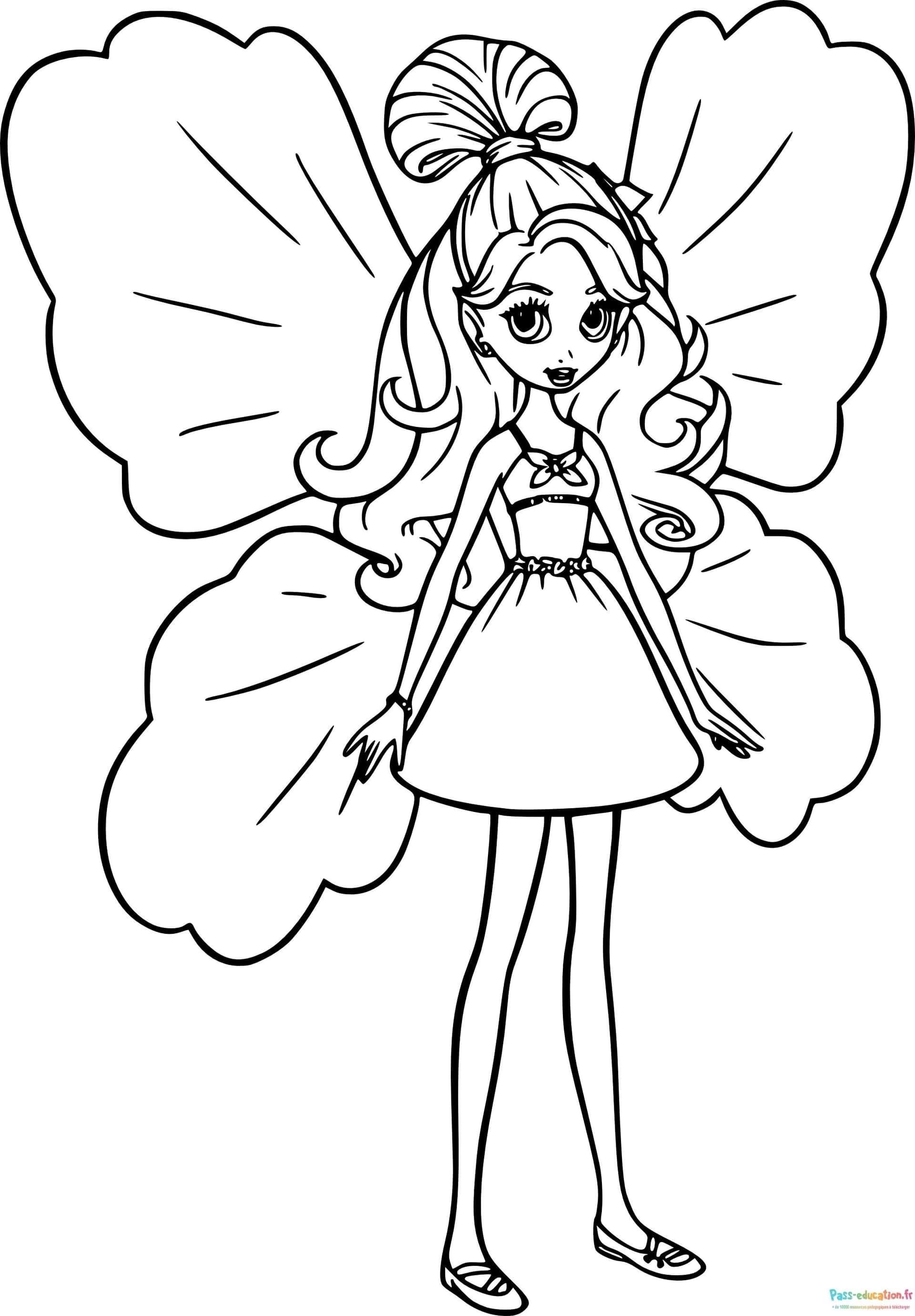 Coloriage Barbie fée à imprimer et colorier