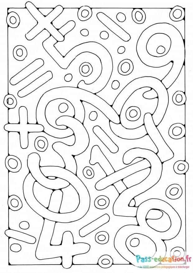 Coloriage Chiffres en folie à imprimer et colorier