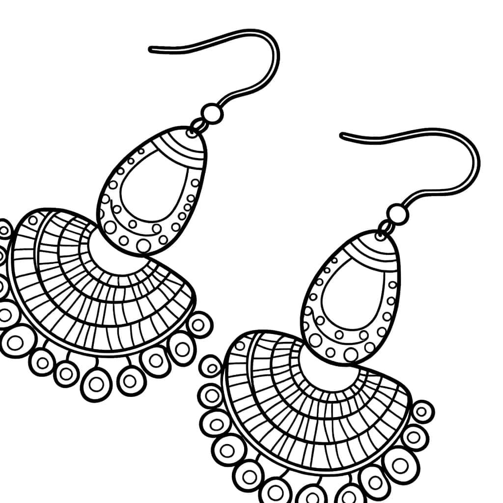 Coloriage Boucles d'oreilles ethniques à imprimer et colorier