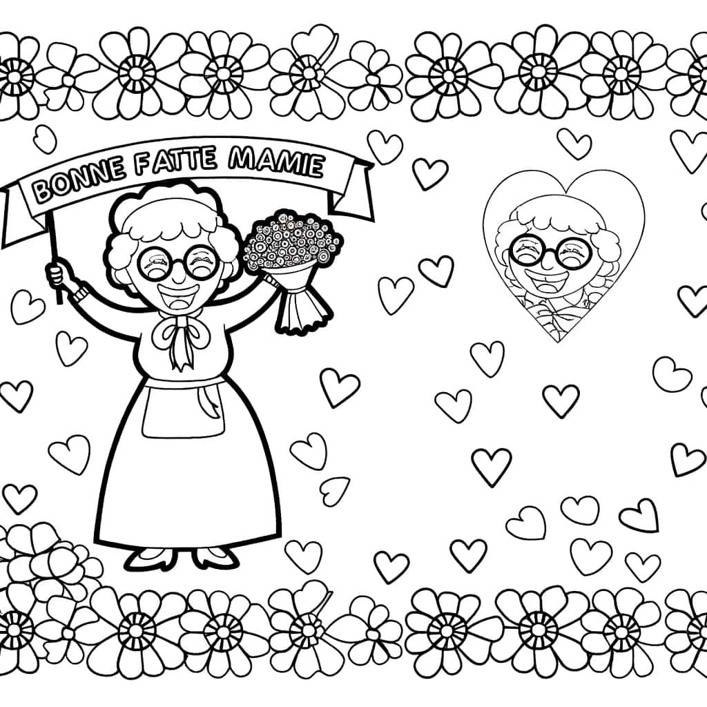 Coloriage Fête des grands-mères à imprimer et colorier