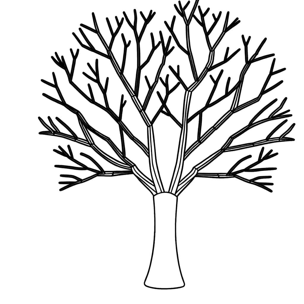 Coloriage Arbre Nu à imprimer et colorier