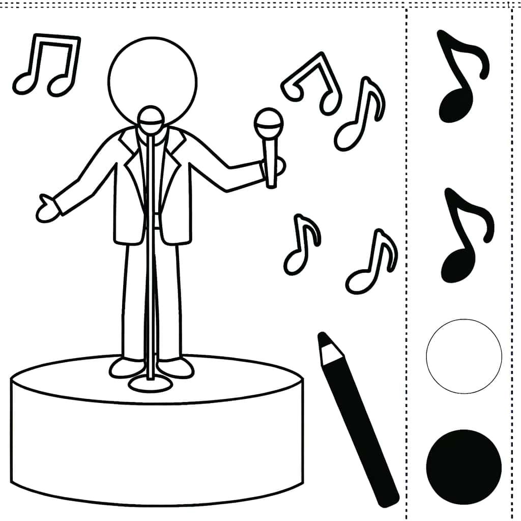 Coloriage Chanteur à imprimer et colorier