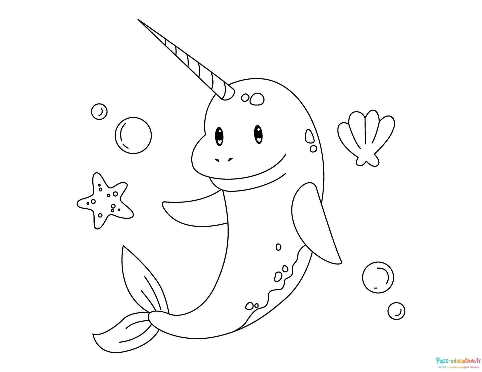 Coloriage Licorne des mers à imprimer et colorier