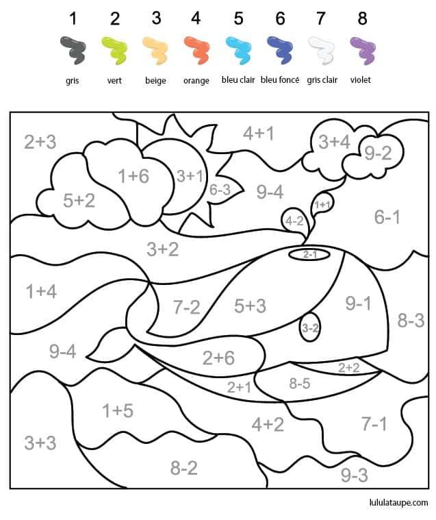 Coloriage Nuages et océan à imprimer et colorier