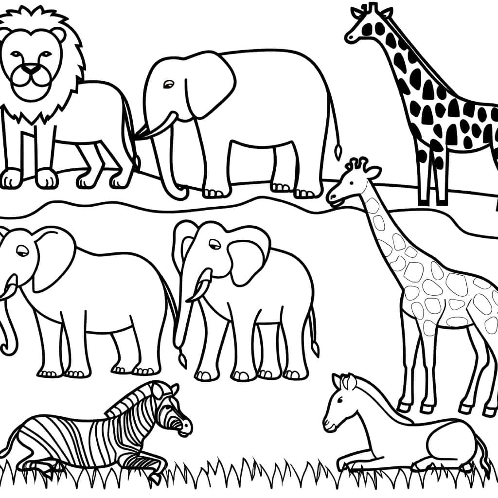 Coloriage Animaux sauvages à imprimer et colorier