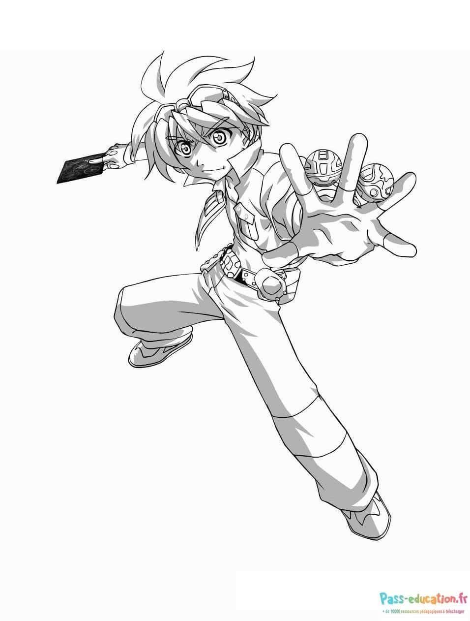 Coloriage Bakugan en action à imprimer et colorier