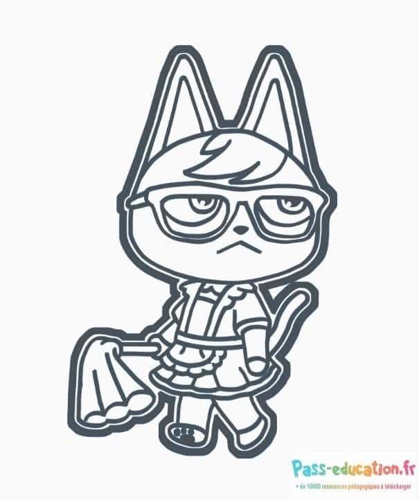Coloriage Raymond d'Animal Crossing à imprimer et colorier