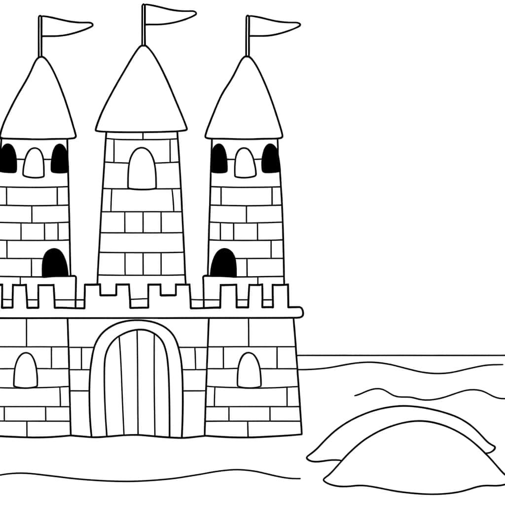 Coloriage Château de sable à imprimer et colorier