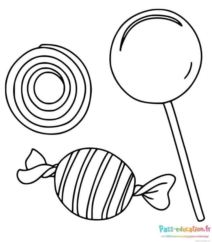 Coloriage Dessin de bonbons à imprimer et colorier
