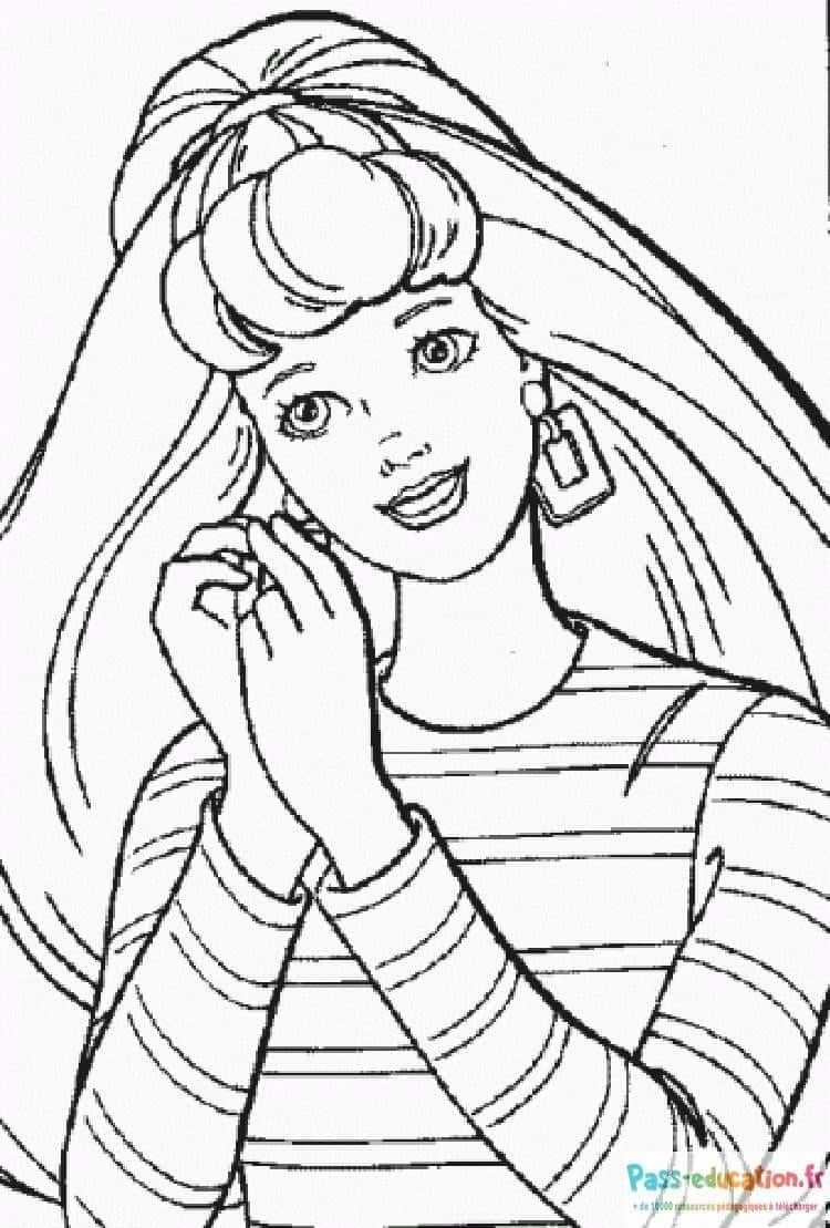 Coloriage Barbie élégante à imprimer et colorier