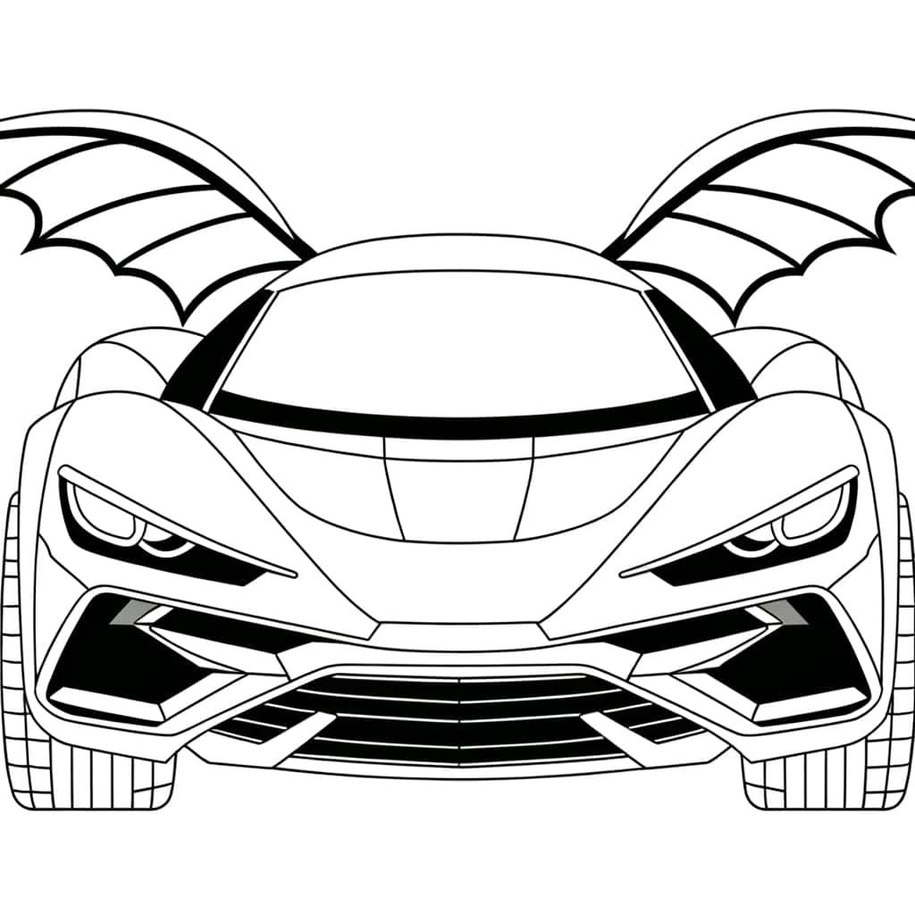 Coloriage Batmobile stylisée à imprimer et colorier