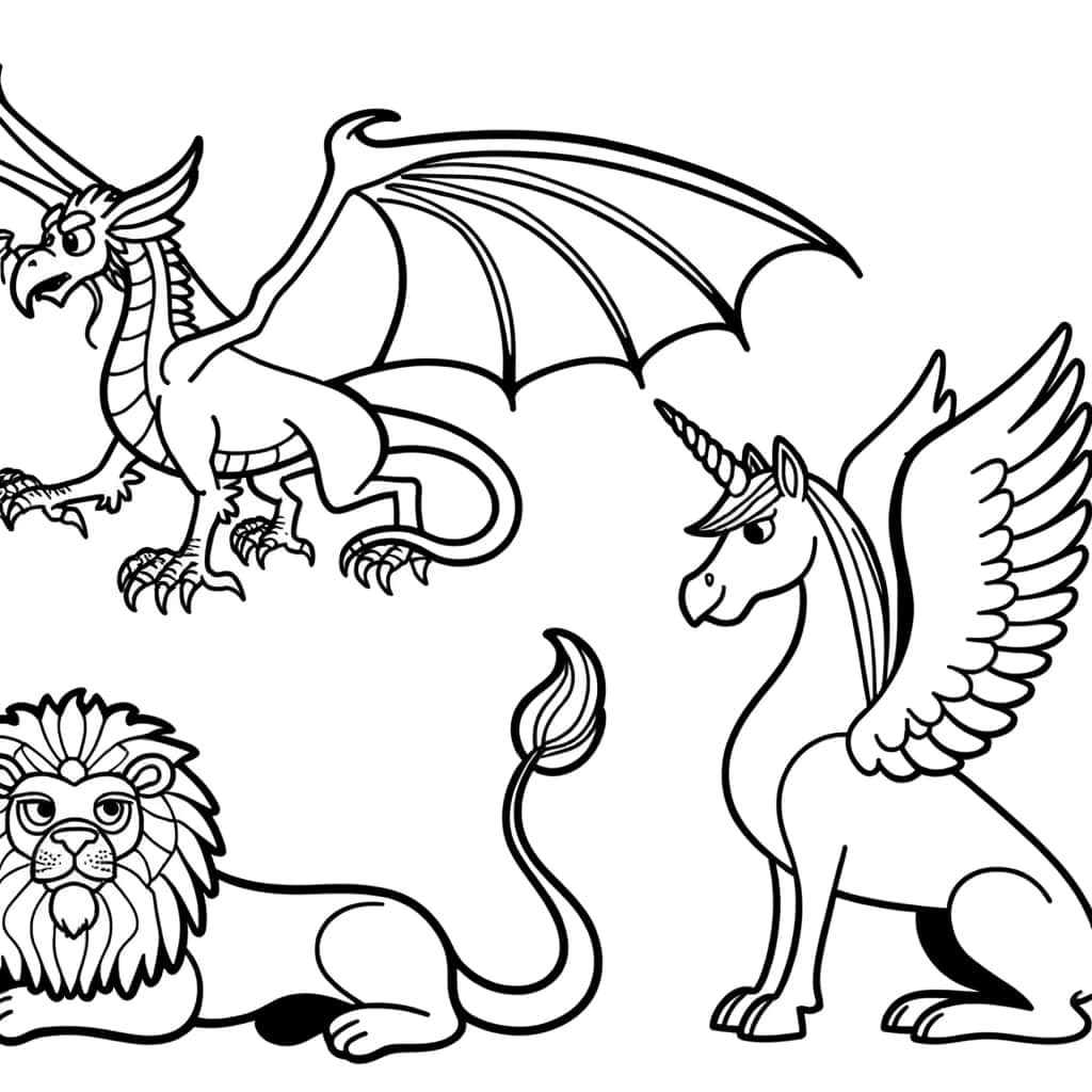 Coloriage Animaux fantastiques à imprimer et colorier