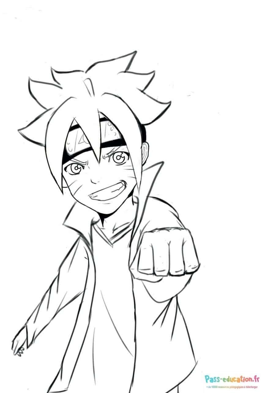 Coloriage Boruto en action à imprimer et colorier
