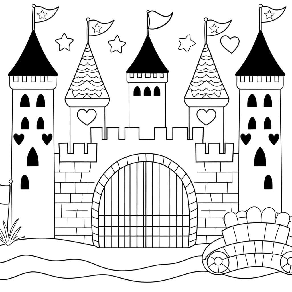 Coloriage Château de princesse à imprimer et colorier