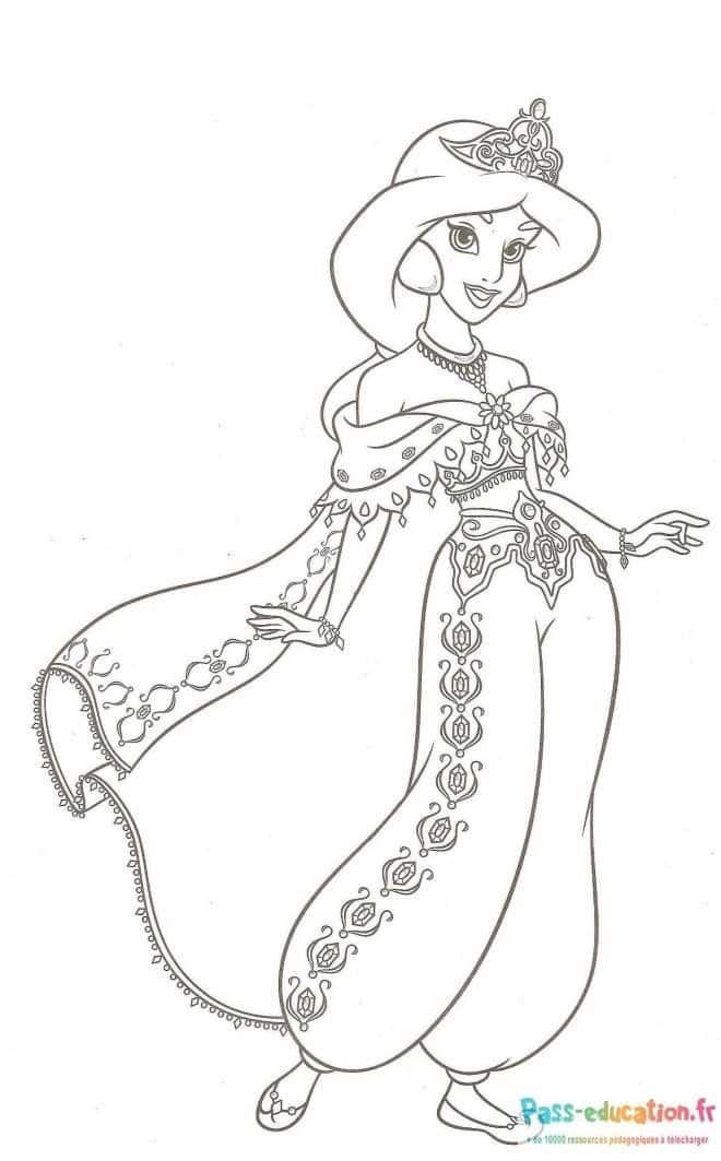 Coloriage Princesse orientale à imprimer et colorier