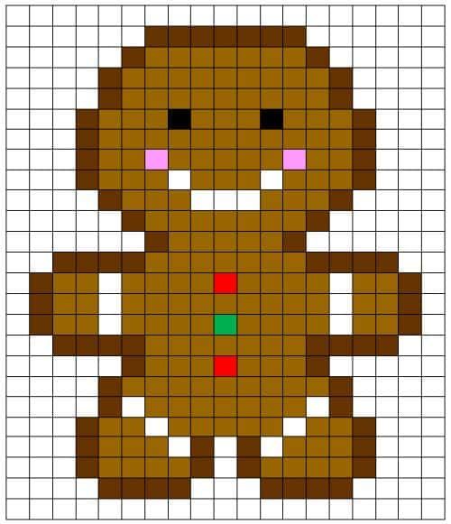 Coloriage Gingembre pixelisé à imprimer et colorier
